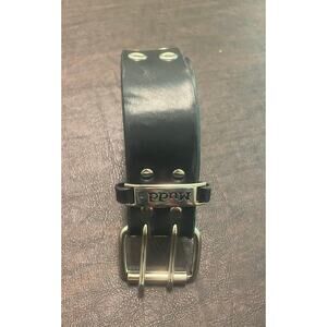 MUDD Double Hole Grommet Black Belt Silver Buckle M/L Punk Rock Y2K Grunge Goth